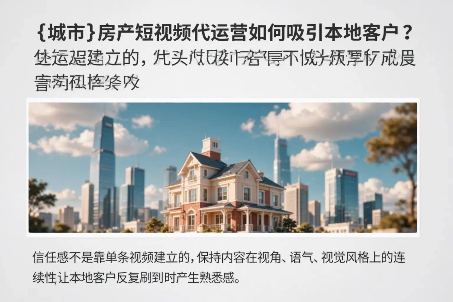 乌海房产短视频代运营如何吸引本地客户?