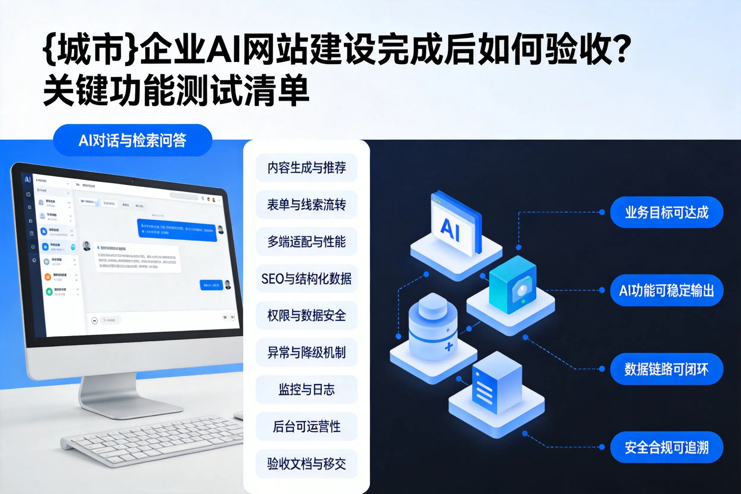 乌海企业AI网站建设完成后如何验收？关键功能测试清单