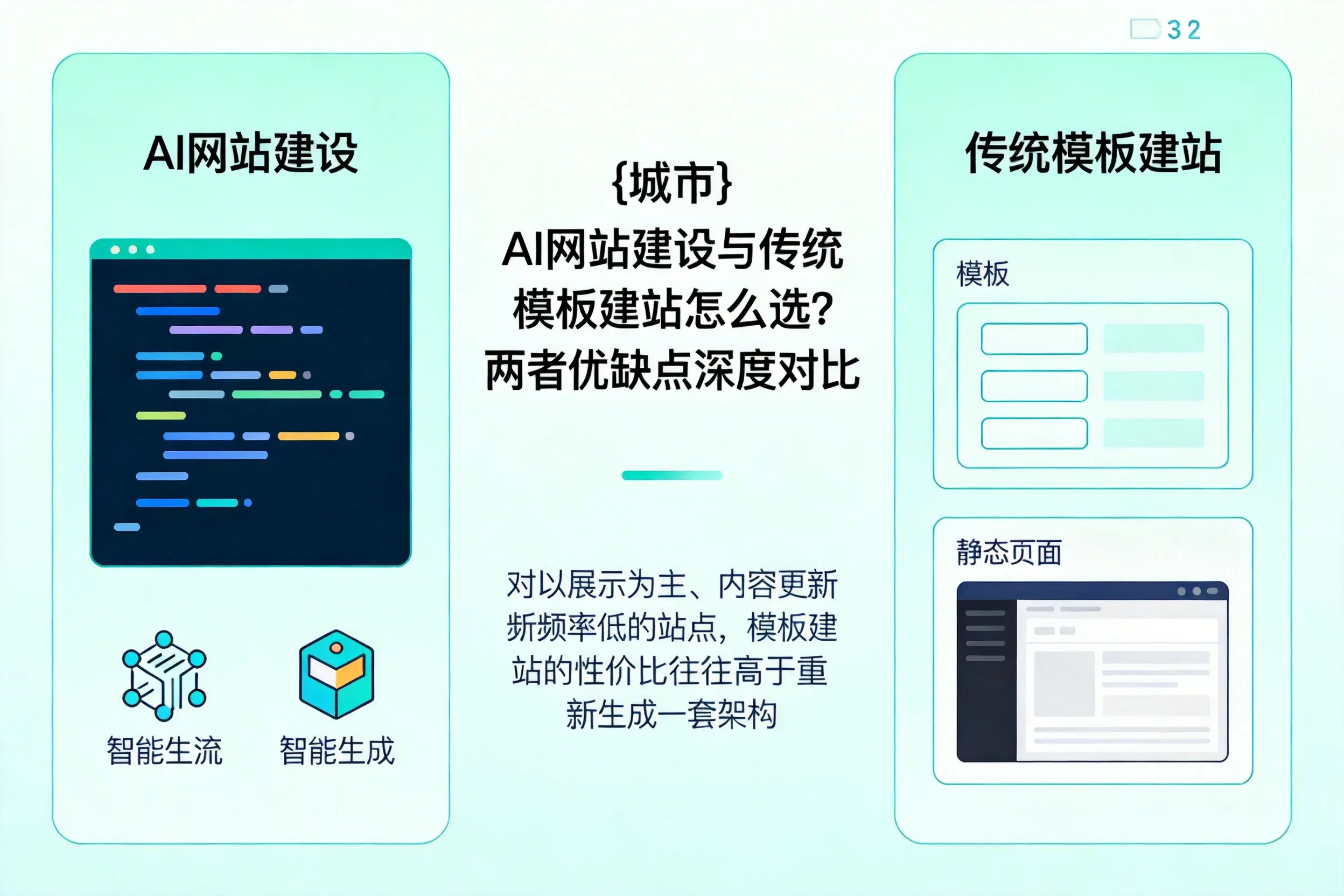 乌海AI网站建设与传统模板建站怎么选？两者优缺点深度对比