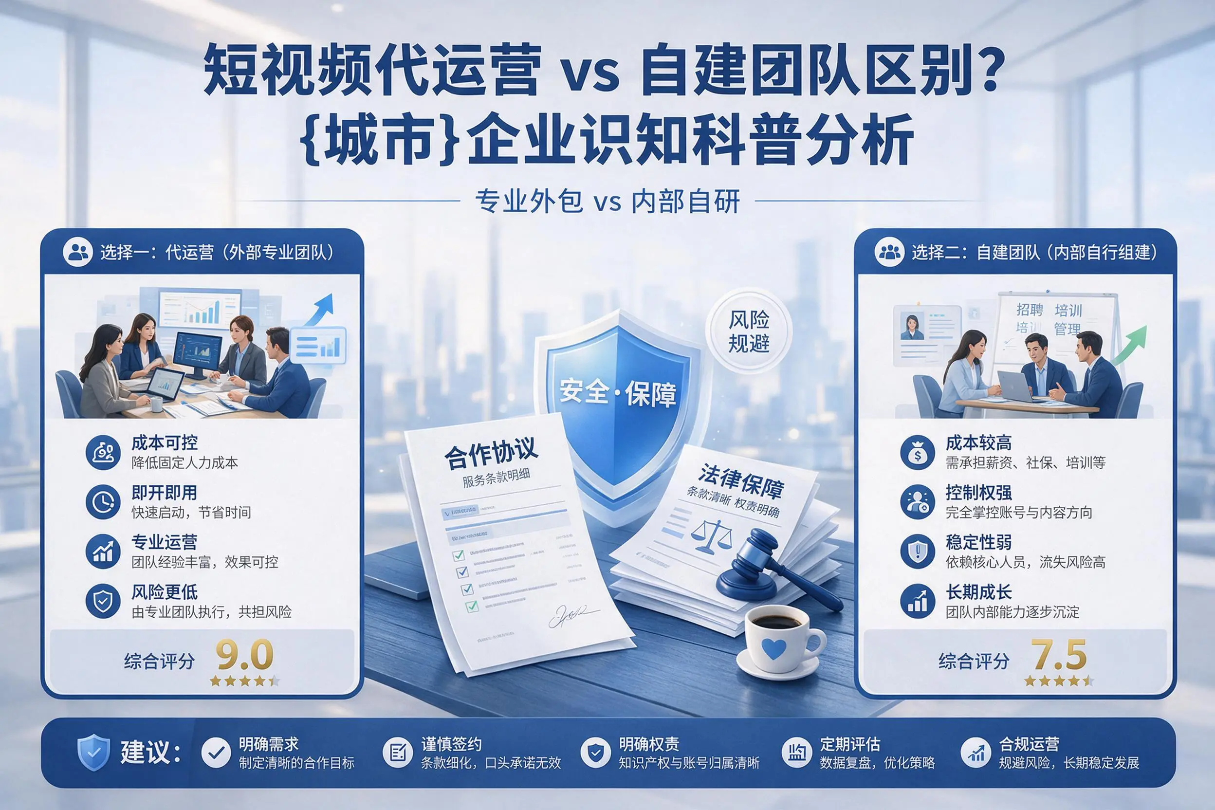 短视频代运营与自建团队区别？乌海企业认知科普分析