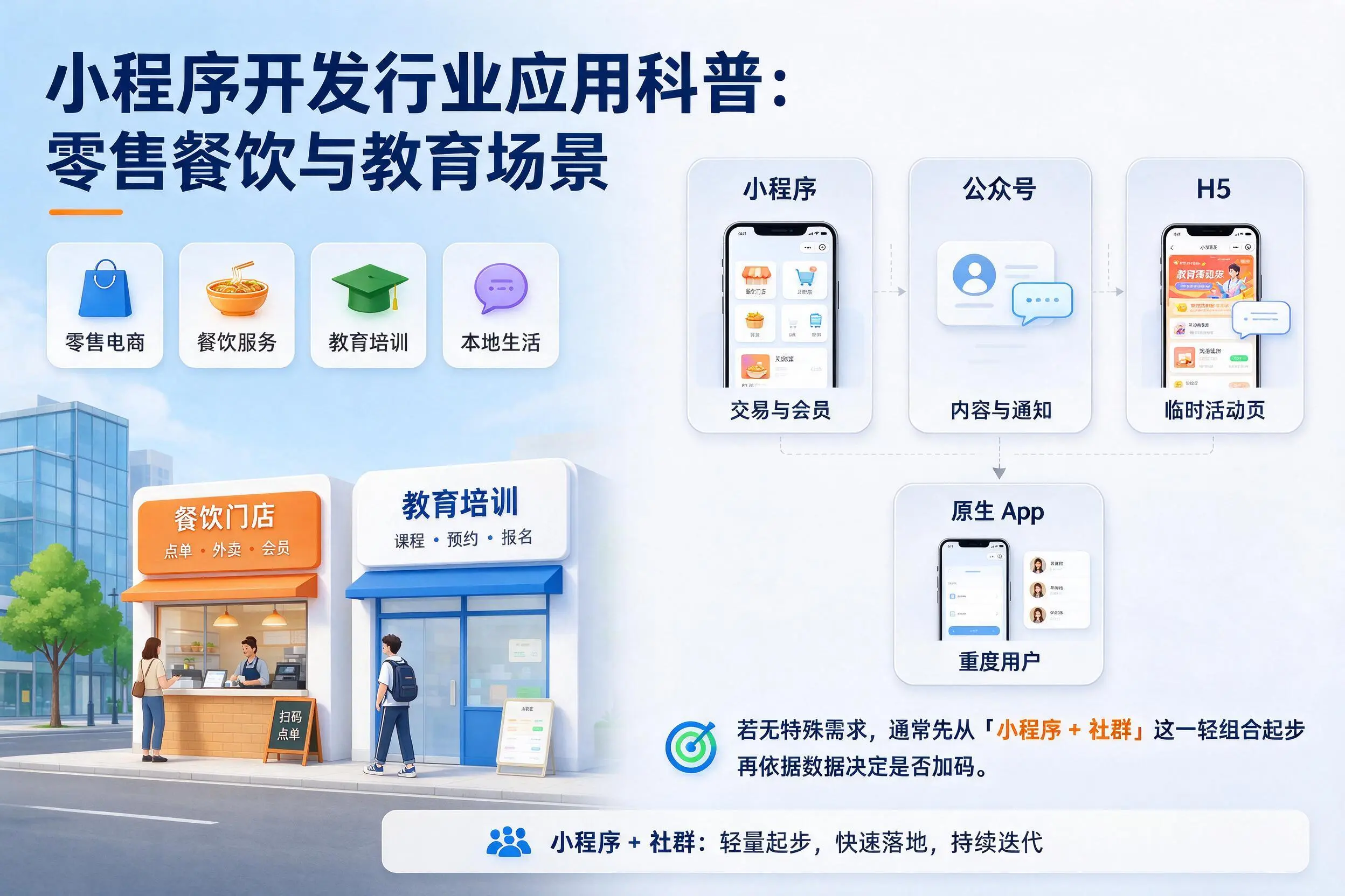 乌海小程序开发行业应用科普：零售餐饮与教育场景